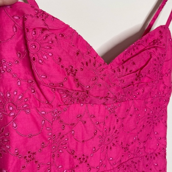 Lilly Pulitzer Fit and flare Eyelet Minidress in Hot Pink feminine Y2K romantic - Picture 3 of 14